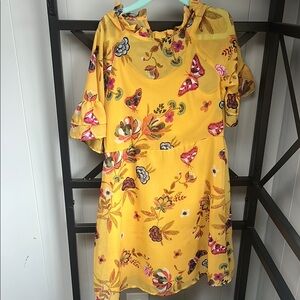 Floral Yellow Kids Dress